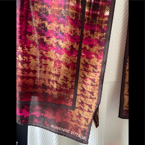Adrienne Vittadini Silk Scarf Purple - Picture 4 of 6